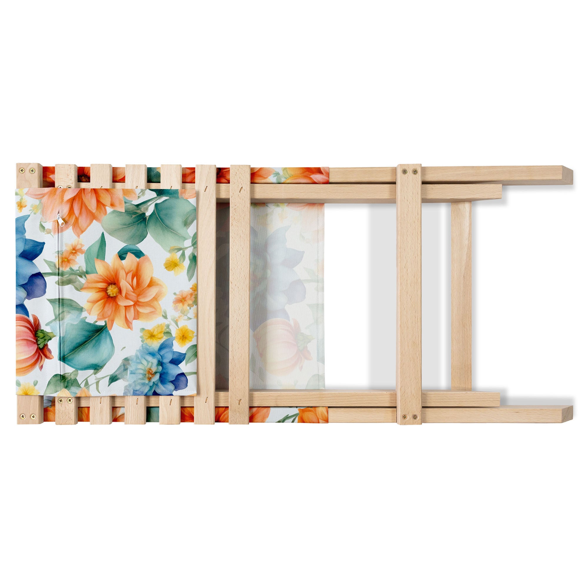 Folding Beach Chair Watercolor Flower Leaves