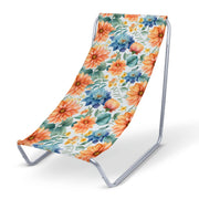 Metal Deck Chair Watercolor Flower Leaves