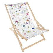 Rocking Deck Chair Watercolor Wild Flowers
