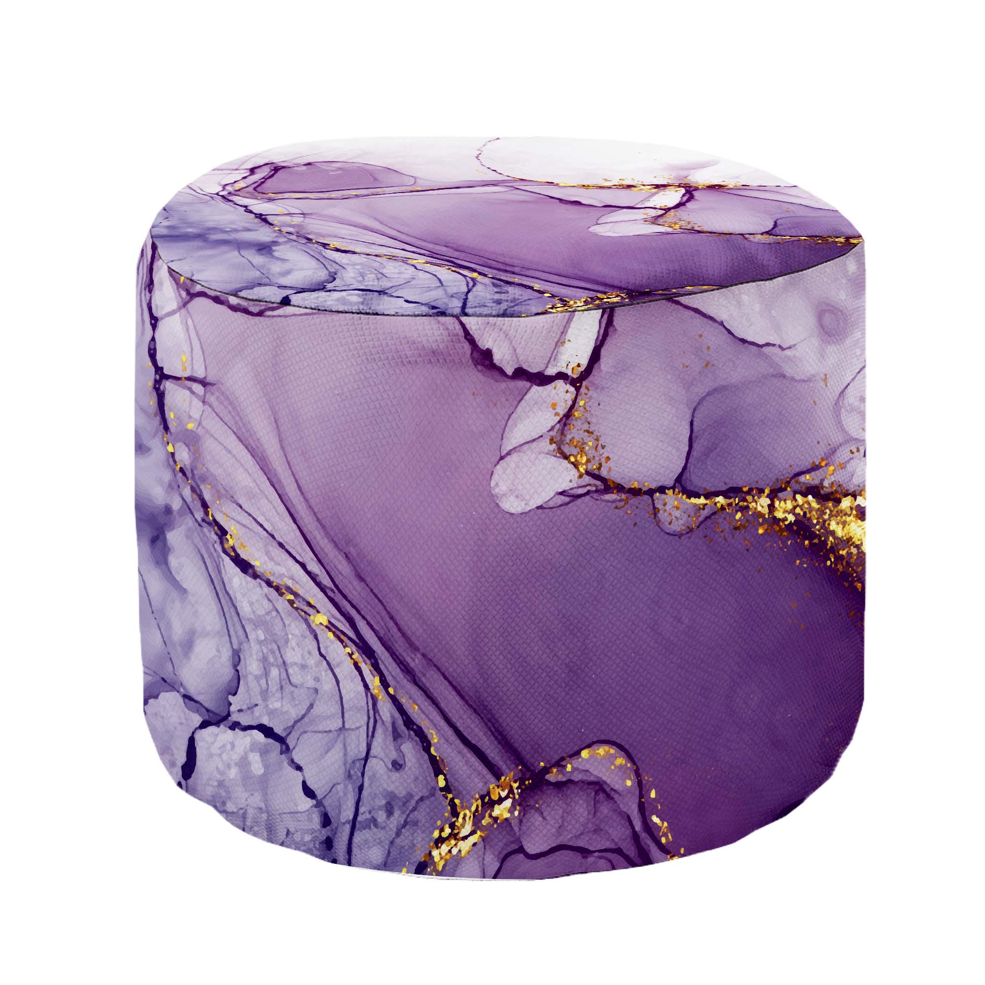 Puf okrągły podnóżek Watercolor Abstract Violet