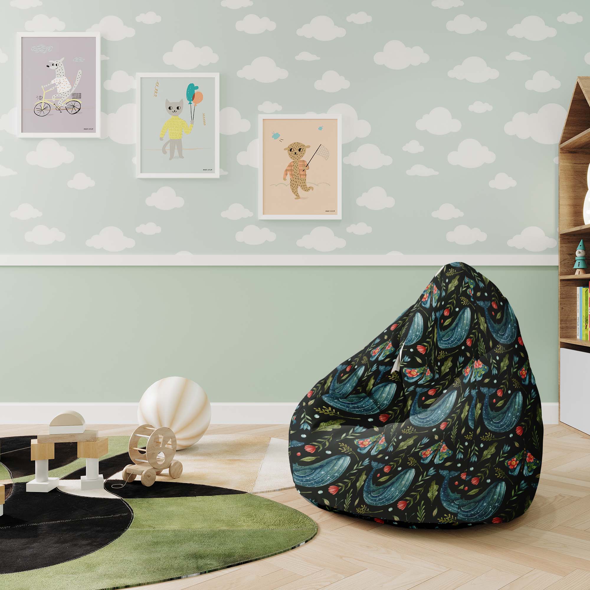 Pearshape Pouf Whale and Fairy-S