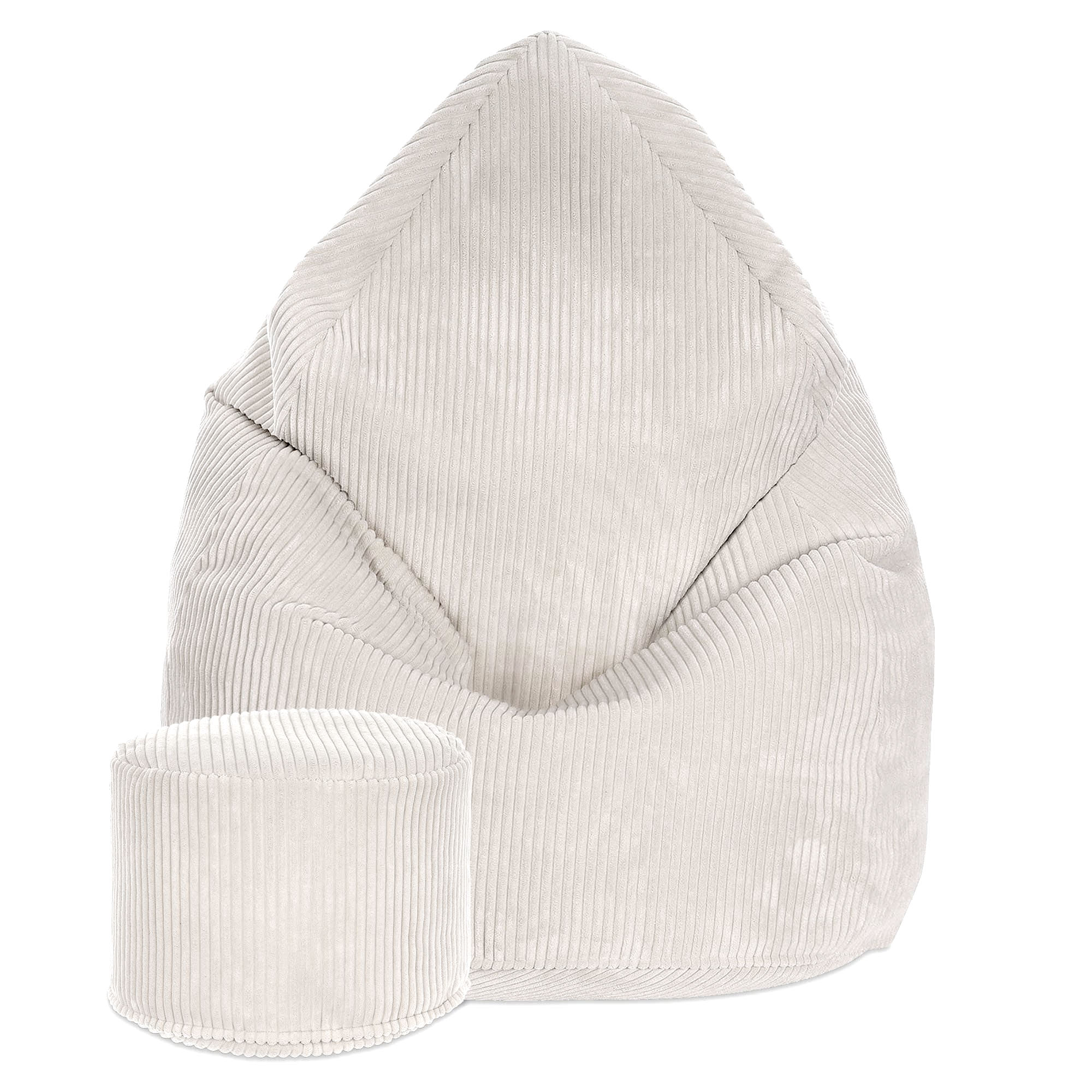 Round pouf footstool Lincoln White Dove