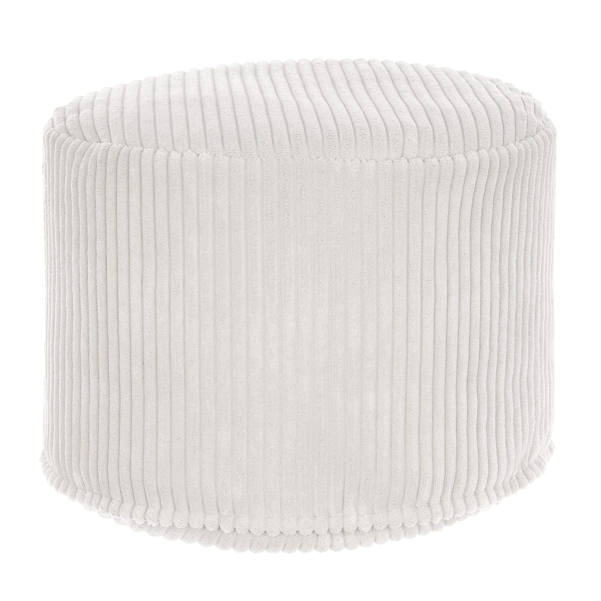 Round pouf footstool Lincoln White Dove