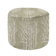 Round Footstool Pouf White Tree