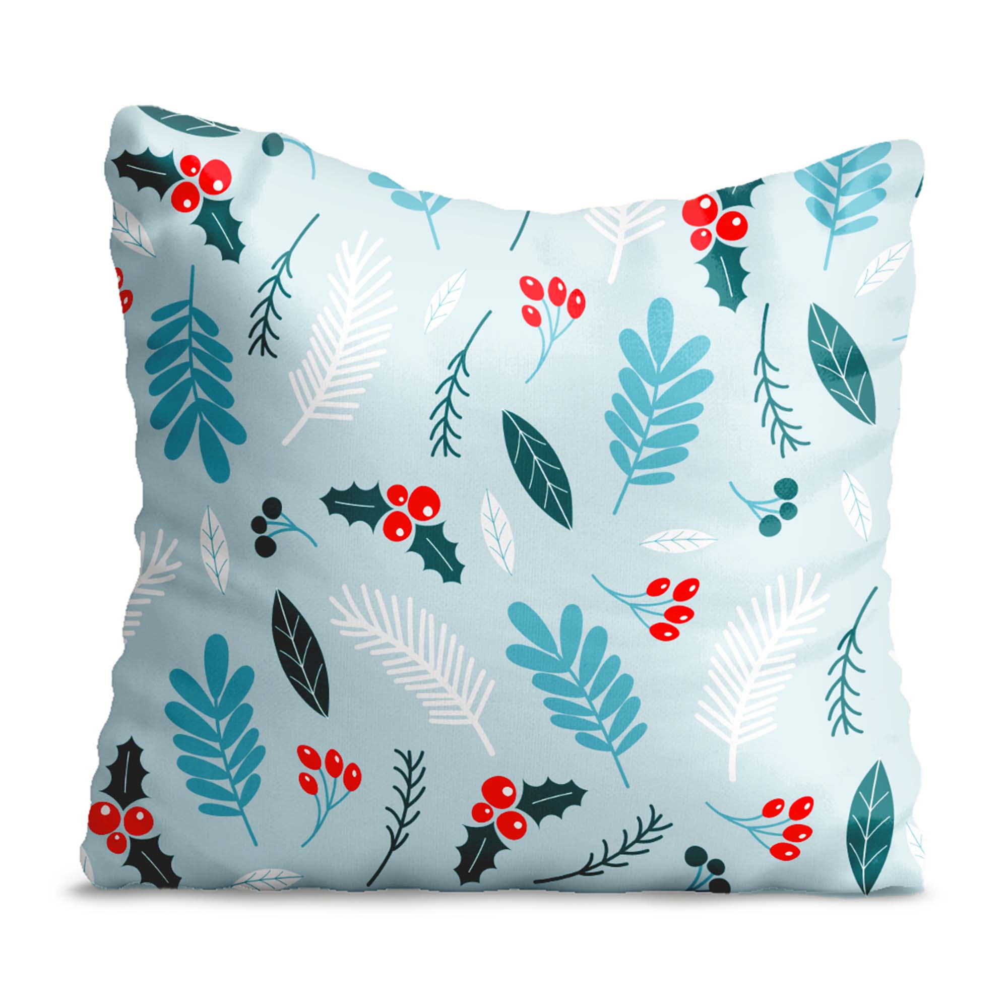 Poduszka Winter Seamless Pattern with Holly Berries