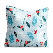 Winter Seamless Pattern with Holly Berries Velvet Pillow