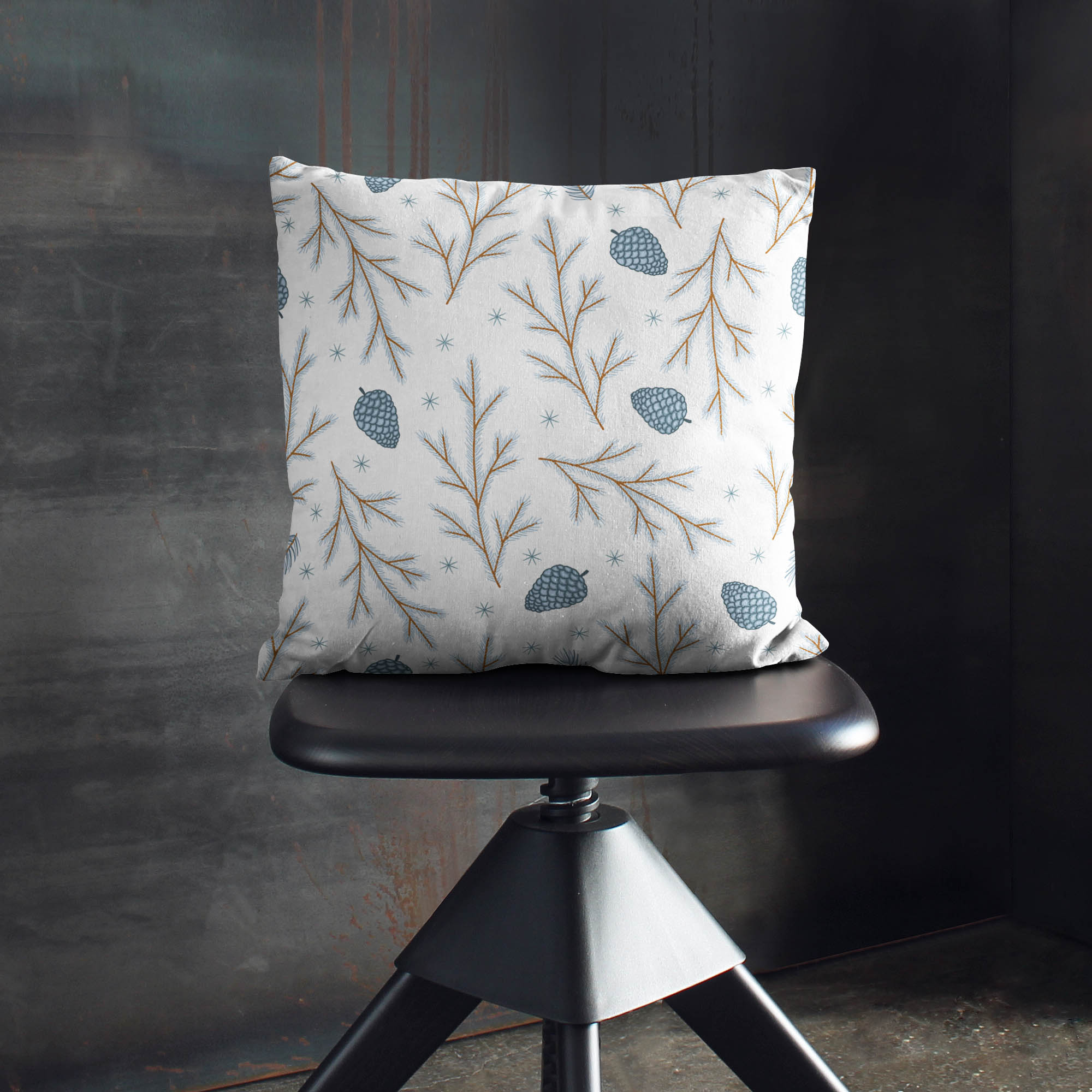 Winter Forest and Pines Velvet Pillow