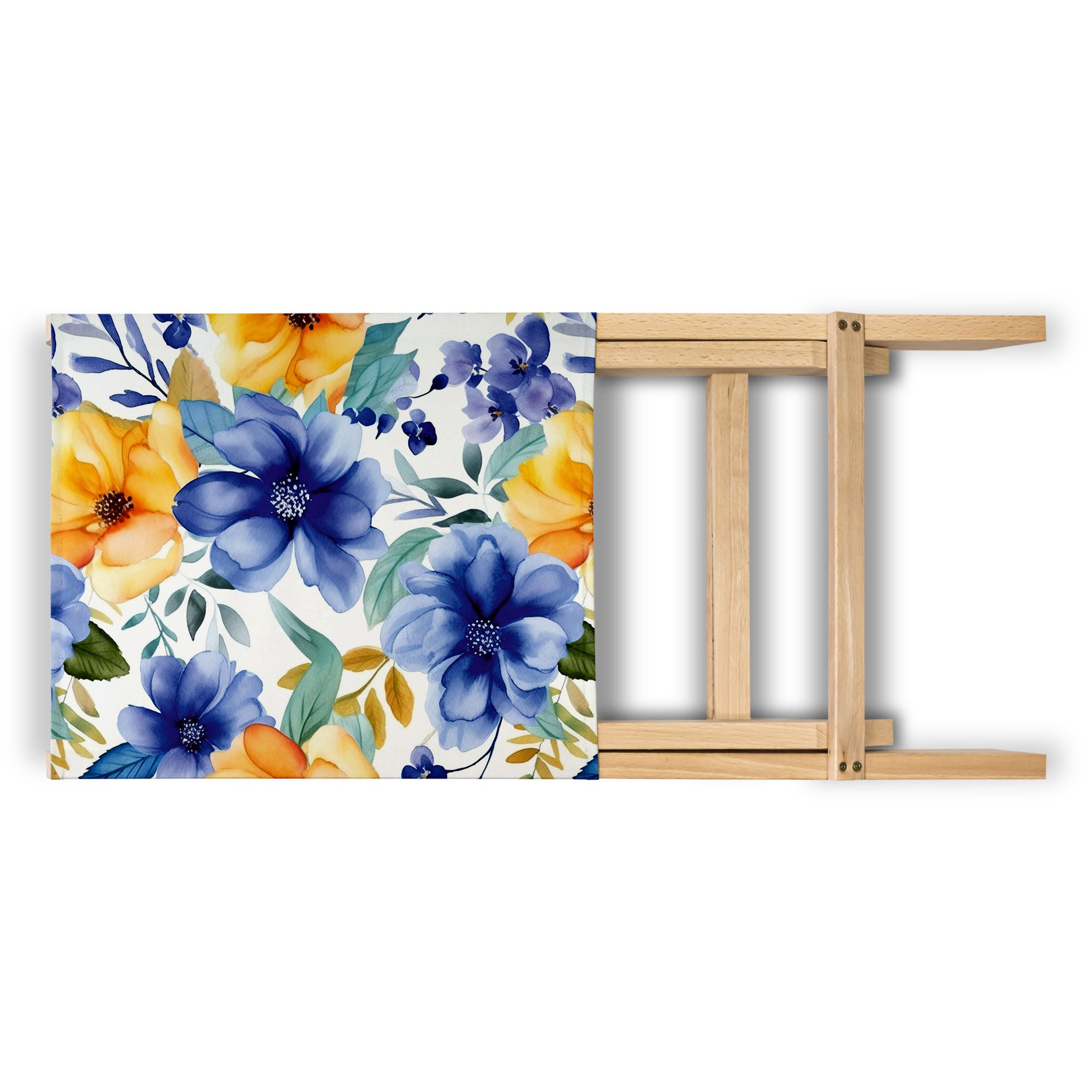 Folding Beach Chair Yellow and Blue Flowers