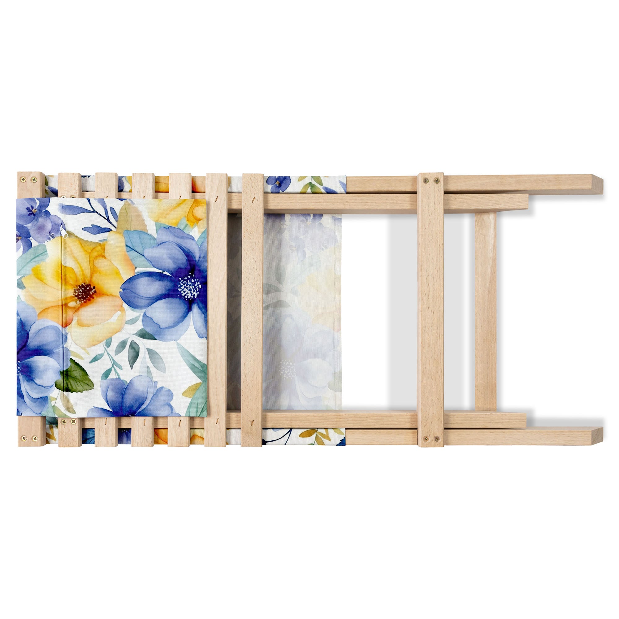 Folding Beach Chair Yellow and Blue Flowers