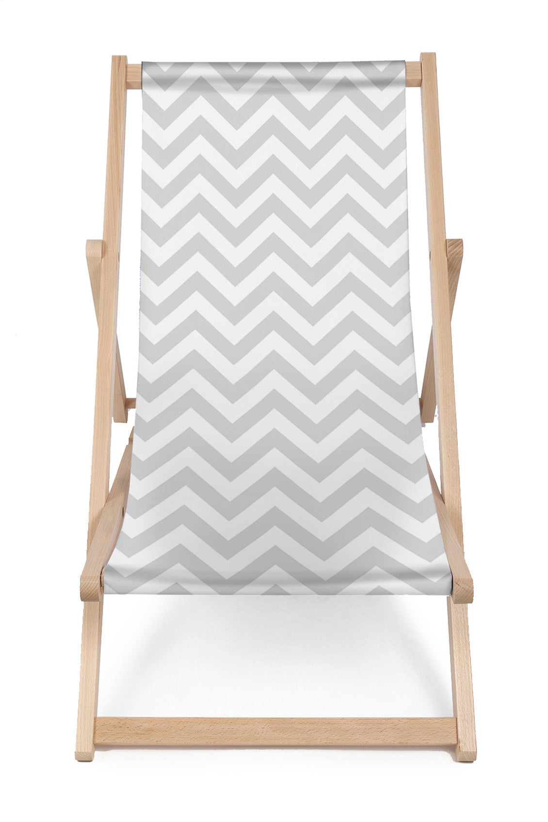 Wooden Deck Chair Zig Zag Grey