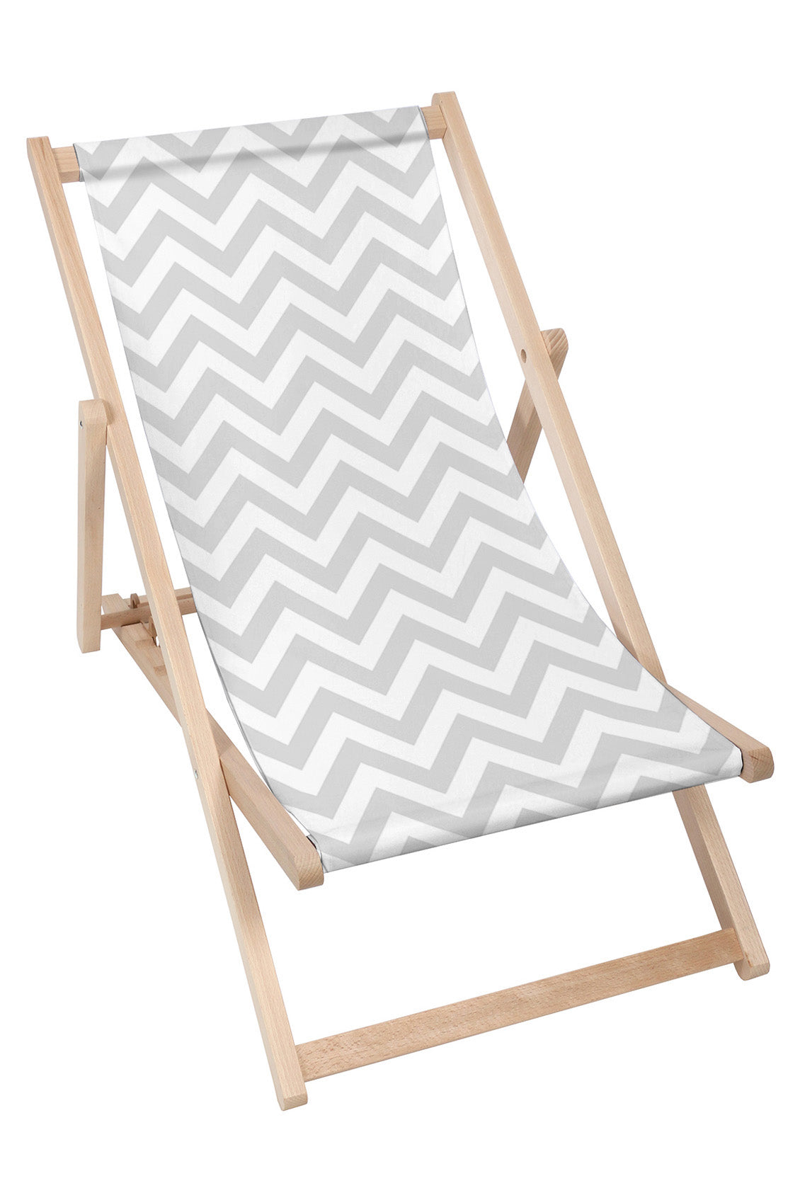 Wooden Deck Chair Zig Zag Grey