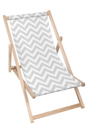 Wooden Deck Chair Zig Zag Grey
