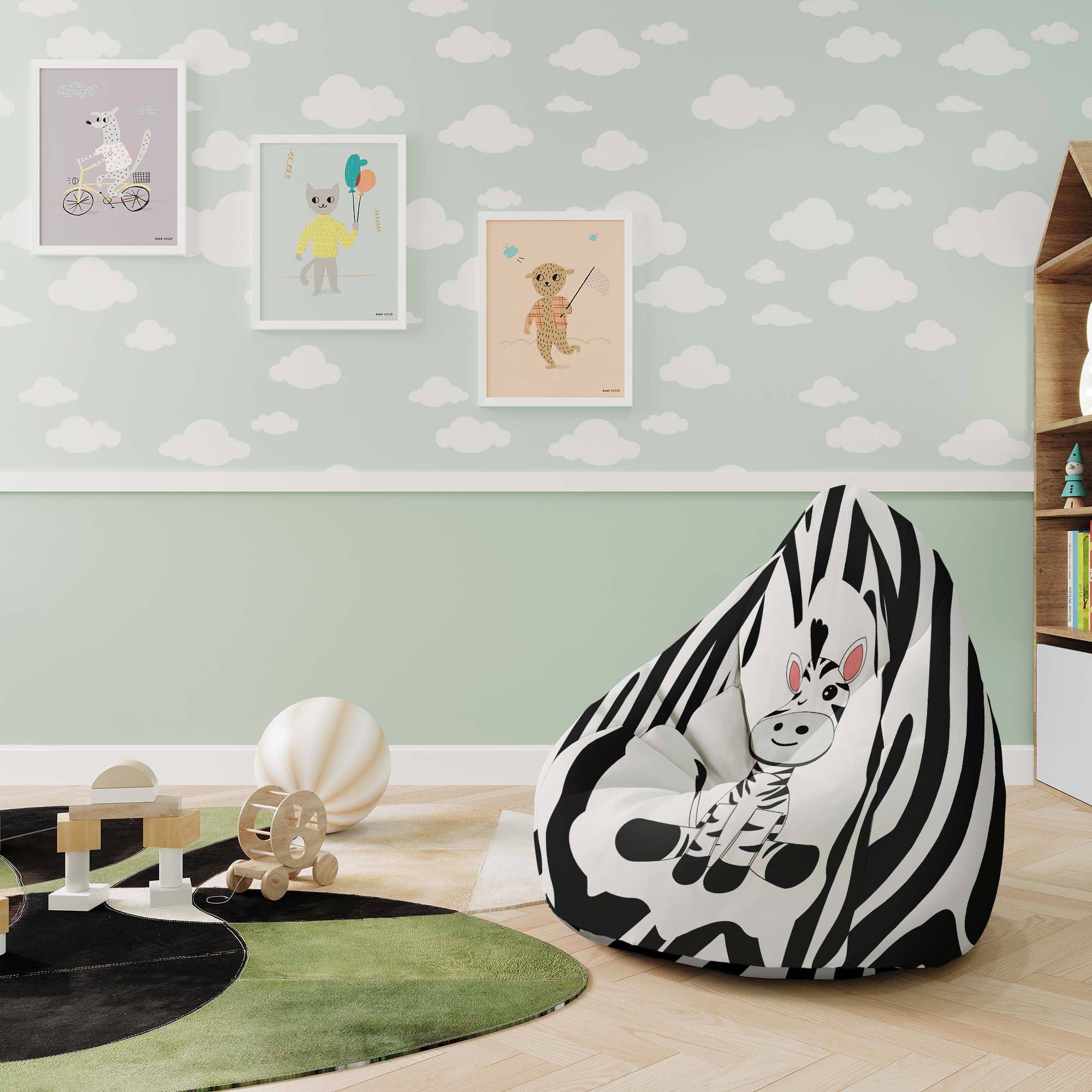 Pearshape Pouf Zig Zebra-S