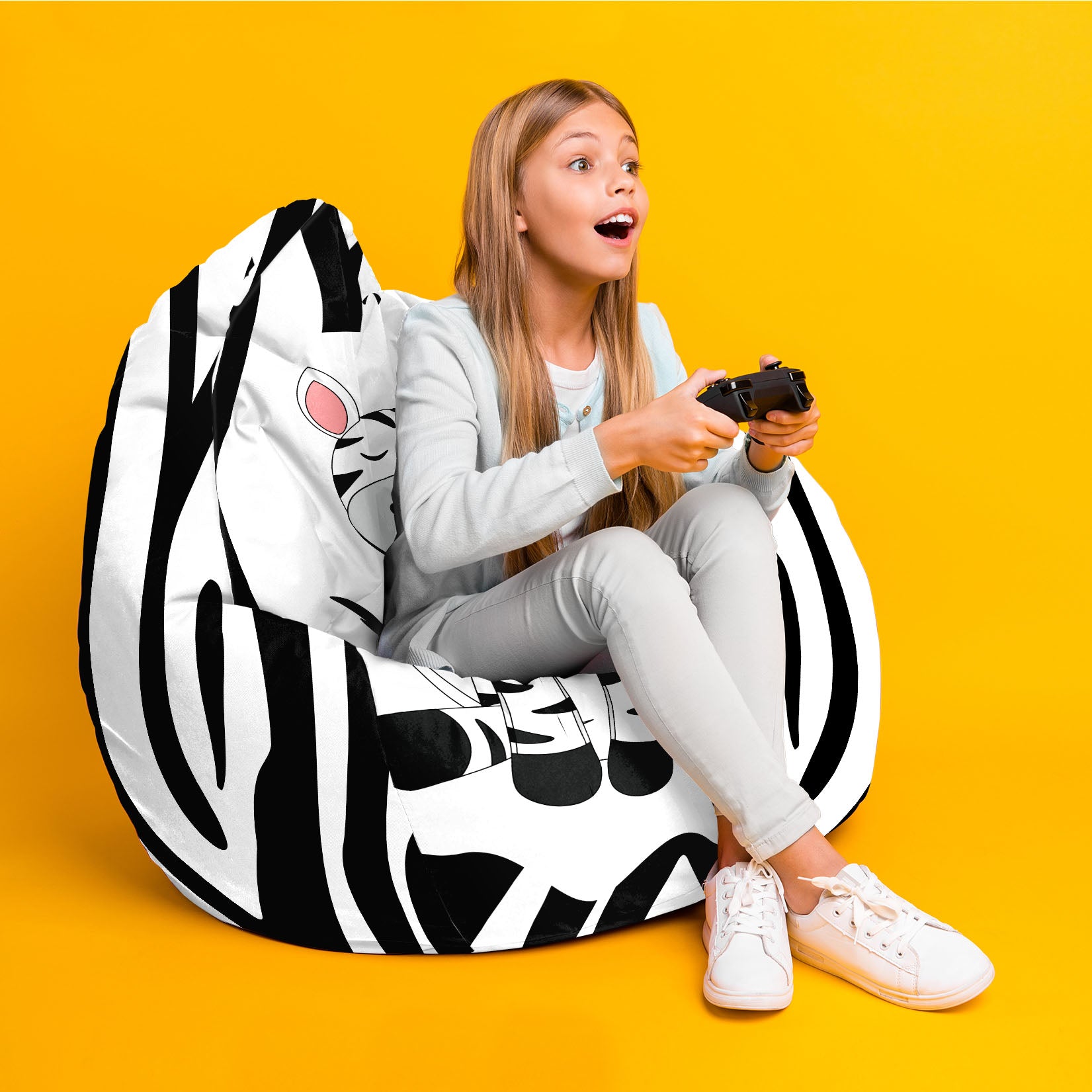 Pearshape Pouf Zig Zebra